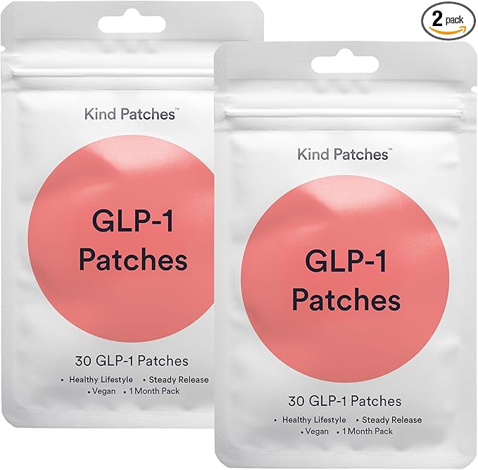 Kind Patches GLP-1 Patches with L Glutamine, Berberine, Chromium, Pomegranate and Cinnamon - 2 Pack, 60 Patches