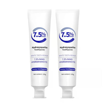 7.5% Hydroxyapatite Toothpaste(Fluoride Free), Nano Hydroxyapatite Toothpaste for Sensitive Teeth, Enamel Protection, Tooth Strengthening, Fresh Mint Flavor, Daily Use for Oral Care