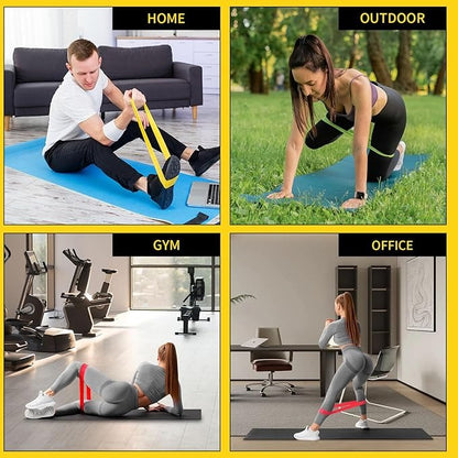 🔥🔥🔥Resistance Loop Exercise Bands with Instruction Guide and Carry Bag, Set of 5.
