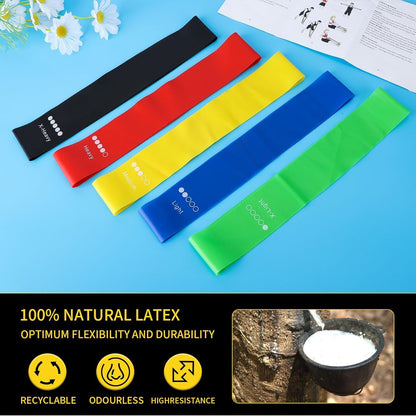 🔥🔥🔥Resistance Loop Exercise Bands with Instruction Guide and Carry Bag, Set of 5.