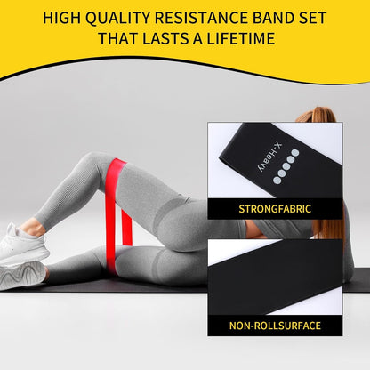 🔥🔥🔥Resistance Loop Exercise Bands with Instruction Guide and Carry Bag, Set of 5.