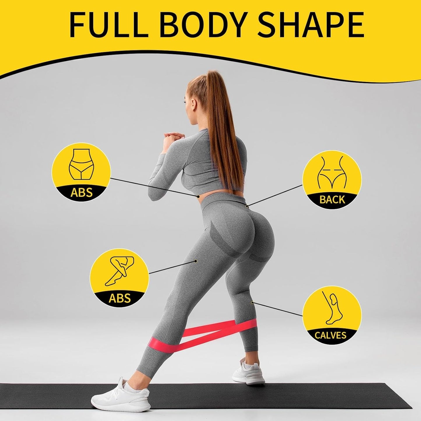 🔥🔥🔥Resistance Loop Exercise Bands with Instruction Guide and Carry Bag, Set of 5.